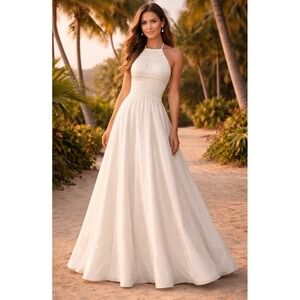 Solid & Striped Anthropologie The Meira Dress Size L White Maxi Crisp Beach $268